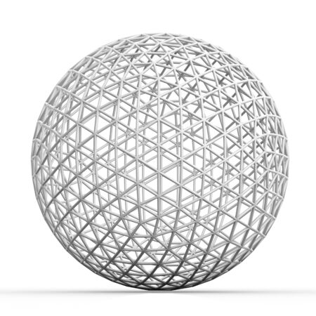 Geometric 3D object on white  mathematical constructionの写真素材