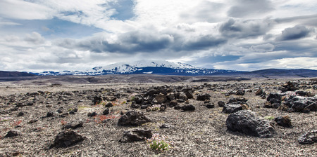 Stone and ash wasteland - volcanic landscapeの写真素材