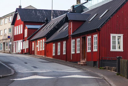 Typical street Iceland Reykjavik City Landscapeの写真素材