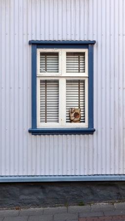 Vintage windows in Reykjavik Icelandの写真素材