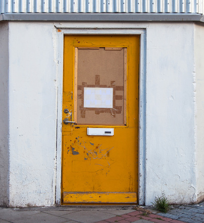 Vintage front door Reykjavik downtownの写真素材