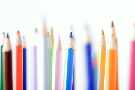 Colored pencils macro studio shot, shallow depth of fieldの写真素材