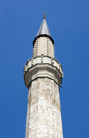 Detail on top of the Mosque minaret in Sarajevoの写真素材