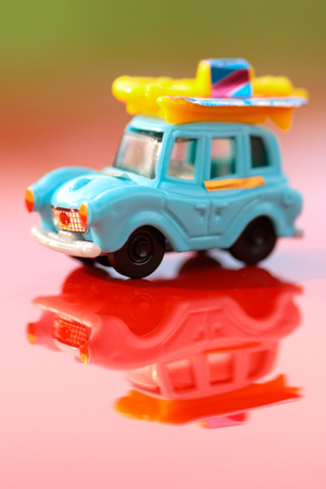 Plastic hildren's toy car - macro shot, shallow depth of fieldの写真素材