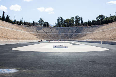 Athens, Greece - April 17, 2018: The Panathenaic Stadium or Kallimarmaro.