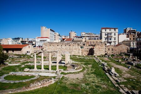 Ancient Agora detail in city of Athensの写真素材