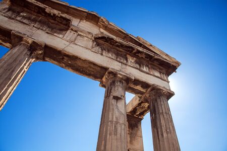 Antique greek temple column detail