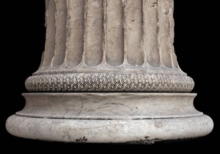 Antique greek temple column isolated