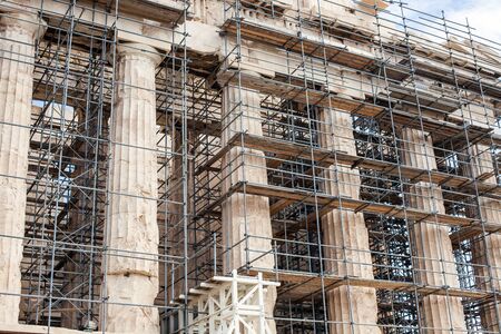 Fragment of The Parthenon, an archaic temple located on the Acropolis of Athens