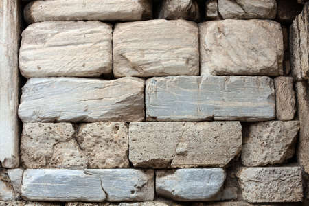 Antique stone temple wall textureのeditorial素材
