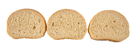 sliced bread isolated on whiteの写真素材