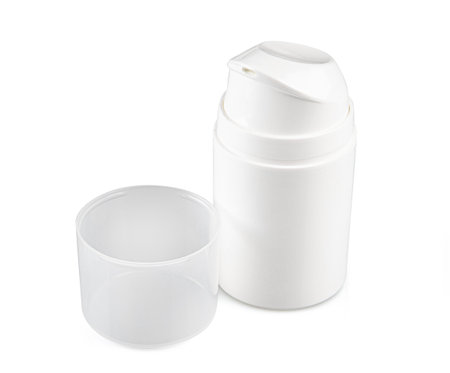cosmetics container isolated on whiteの写真素材