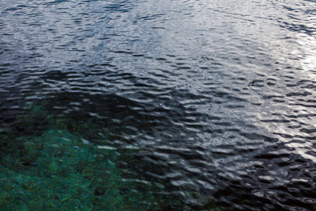 Sea surface, blue waves, natural texture backgroundの写真素材