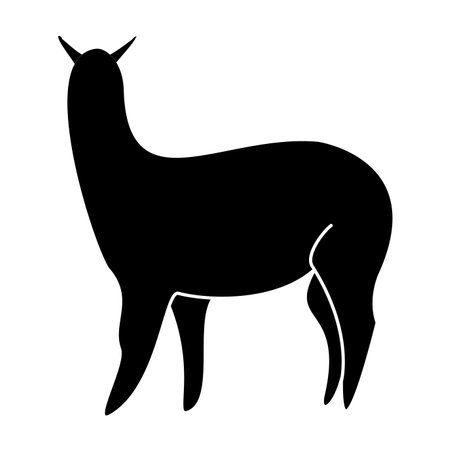 Alpaca black simple icon on white background vector illustration for web designのイラスト素材