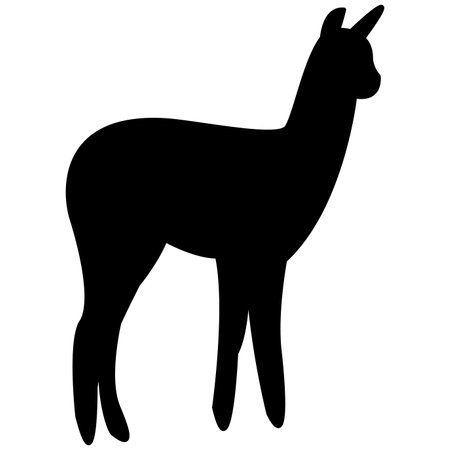 Alpaca black simple icon on white background vector illustration for web designのイラスト素材