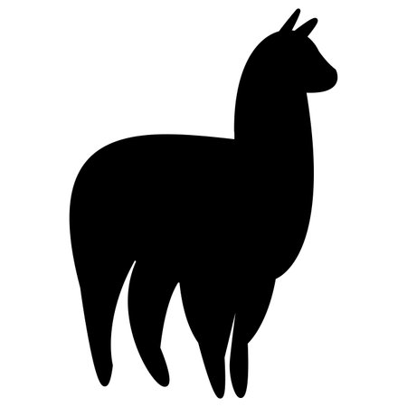 Alpaca black simple icon on white background vector illustration for web designのイラスト素材