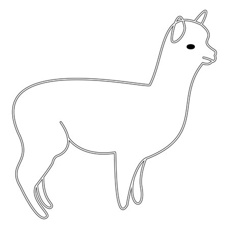 Vector image of a cute cartoon alpaca on a white backgroundのイラスト素材