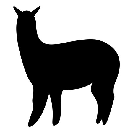 Llama silhouette isolated on white background. Vector llama illustration.のイラスト素材