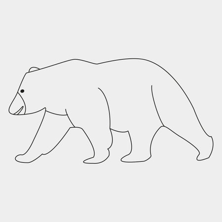 Bear vector illustration. Wild animal isolated on white background. Line art.のイラスト素材