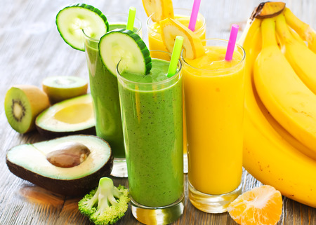 Healthy raw fresh drink with ingredientsの写真素材