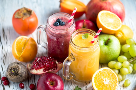 Berry smoothie, healthy juicy vitamin drink diet or vegan food concept, fresh vitamins, homemade refreshing fruit beverageの写真素材