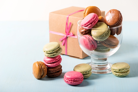 French sweets macaroons for dessert, macaron pastryの写真素材