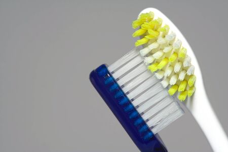 Close-up of two toothbrushesの写真素材