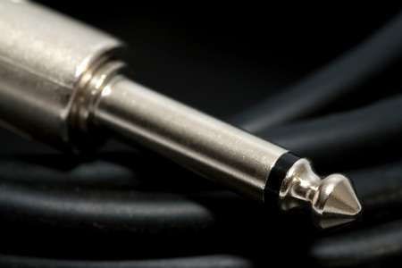 Black instrument cable with silver plug