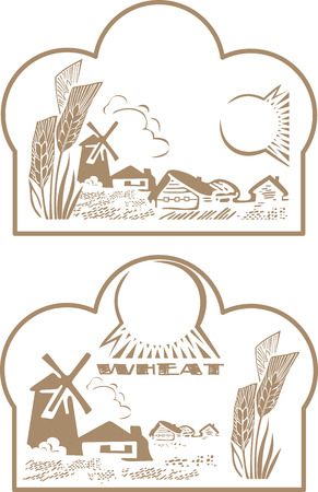 wheat labelのイラスト素材
