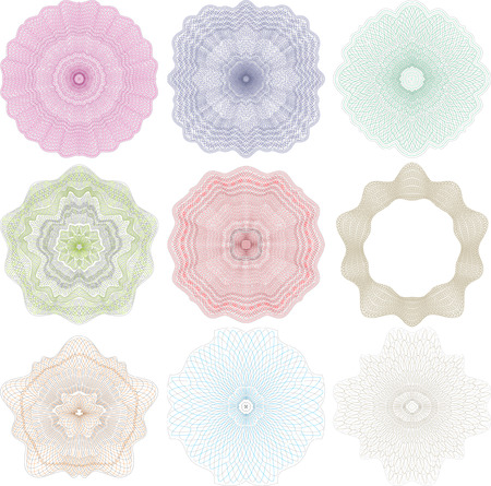 high quality rossete  elements for diploma or certificateのイラスト素材