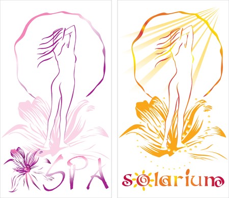 Spa & solarium bannerのイラスト素材