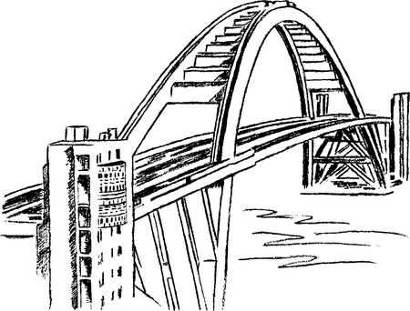 Famous bridge of Canadaのイラスト素材
