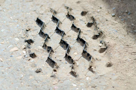 trace of tire on the road