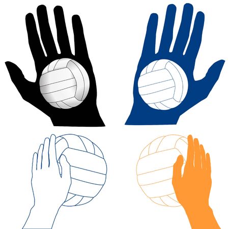Four Volleyball Icons, isoleted on whiteのイラスト素材