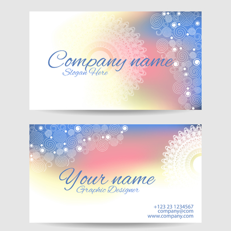 Modern light business card template, vector formatのイラスト素材