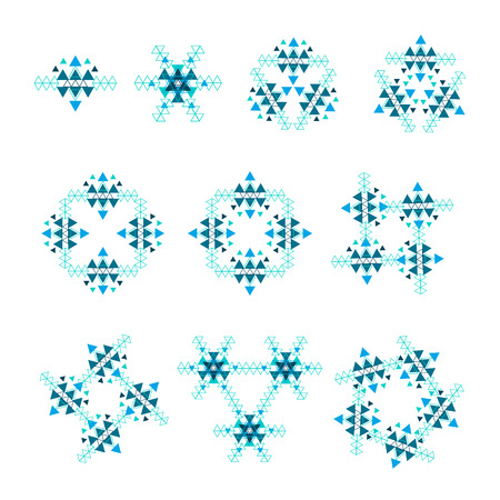 Tribal ethnic ornaments. Flat decor elements . Tribal  elements design isolated on white background. Perfect for  your design,  posters, cards, backgrounds.のイラスト素材