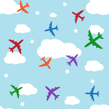 Seamless vector background with jetsのイラスト素材