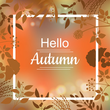 Hello Autumn card designのイラスト素材