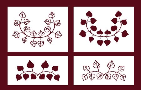 Set of stencils. Floral vector elements.のイラスト素材