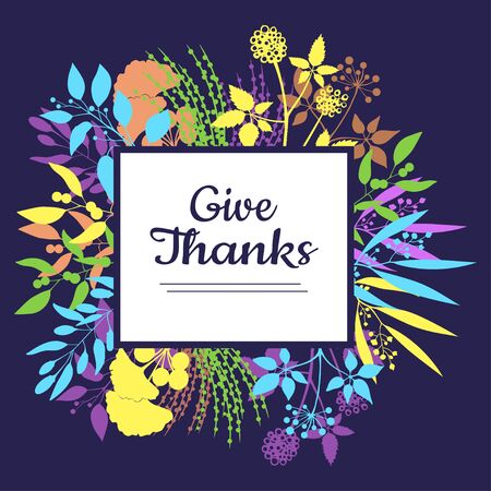 Give thanks card for Thanksgiving Day.のイラスト素材