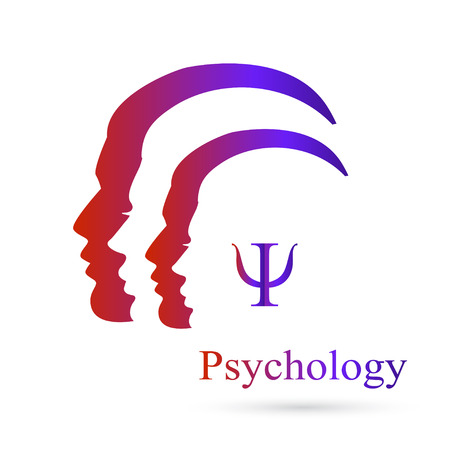 Profile vector silhouette with the word Psychology insideのイラスト素材