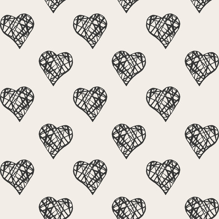 Vector seamless pattern. Stylish print with heartsのイラスト素材