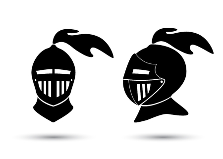 Medieval knight in helmetのイラスト素材