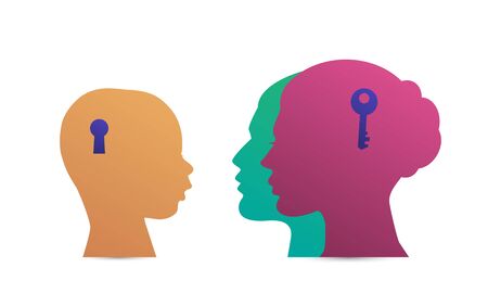 Concept psychology of family relationsのイラスト素材
