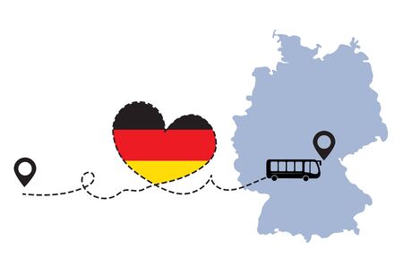Travel to Germany by busのイラスト素材