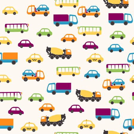 Cartoon automotive seamless patternのイラスト素材