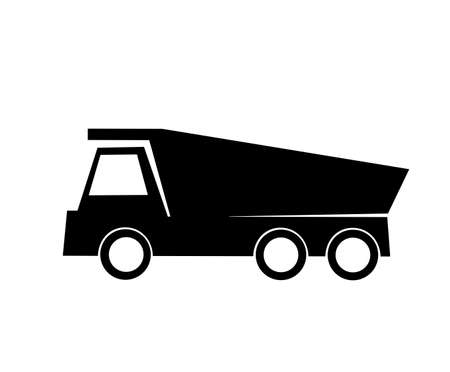 Dump truck black icon, vector illustration isolatedのイラスト素材
