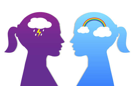 Good mood and bad mood icon conceptのイラスト素材