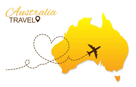 Travel to Australia by airplane concept. Love Australiaのイラスト素材
