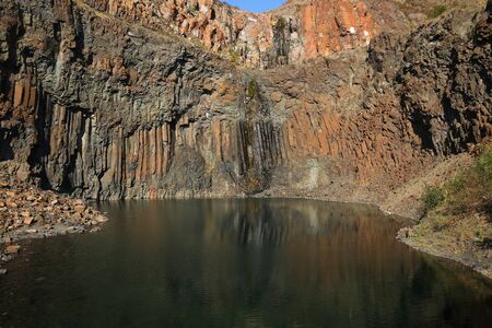  Red rocks in the north of the city of Norilskの写真素材